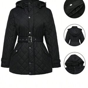 SHEIN Black Quilted Puffer Jacket